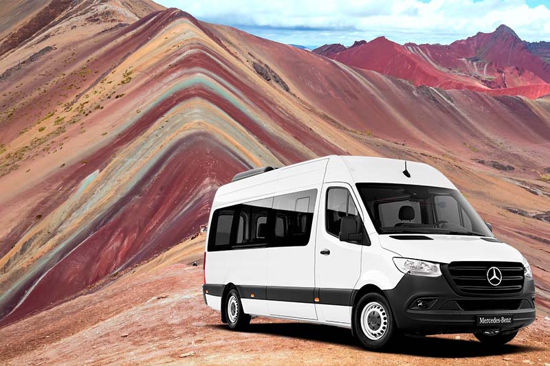 Bus from Cusco to Rainbow Mountain