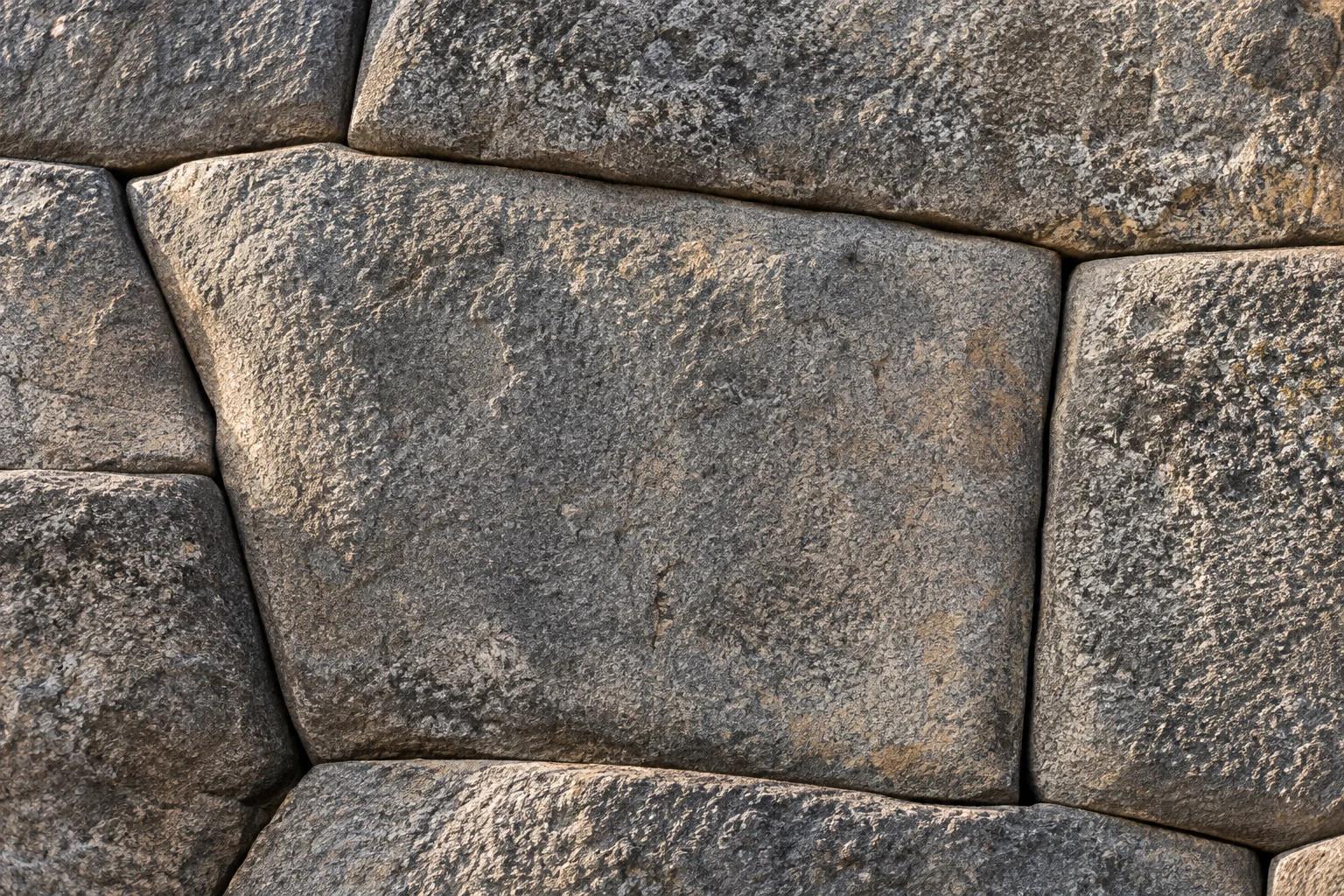 Illustration of closely fitted granite blocks with narrow joints.